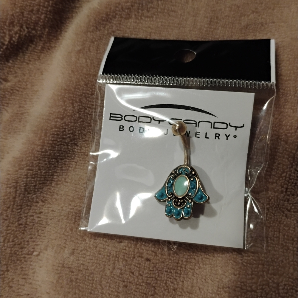 Body Candy Turquoise Hamsa Hand Earrings